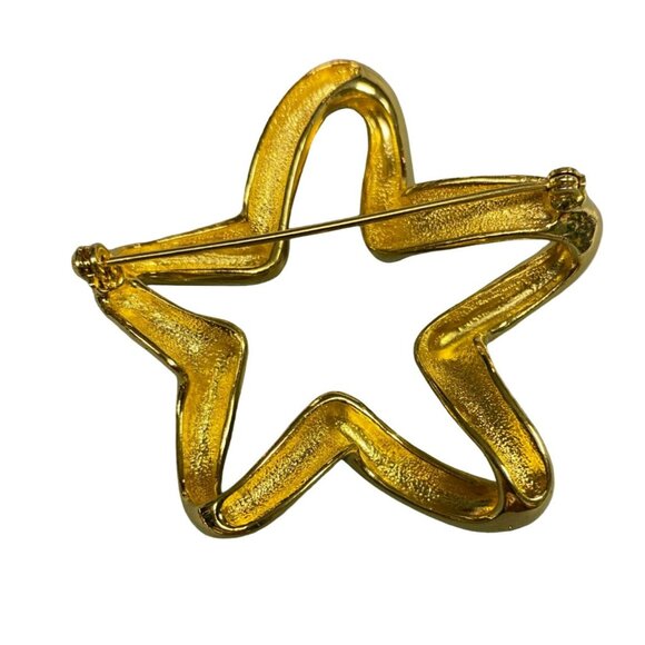 Vintage 60s Gold Tone Brooches - Star, Squiggle, Sunburst, Bow Knot - Art Deco, - Picture 3 of 9